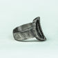 Crescent Fang 925 Silver Handmade Ring ¨C Occult Lunar Talisman