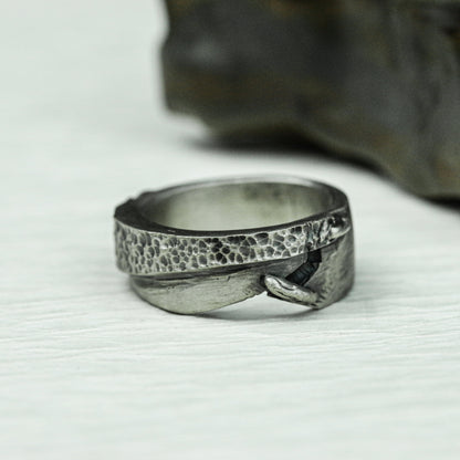 Runic Path 925 Silver Handmade Ring ¨C Engraved Ancient Symbols