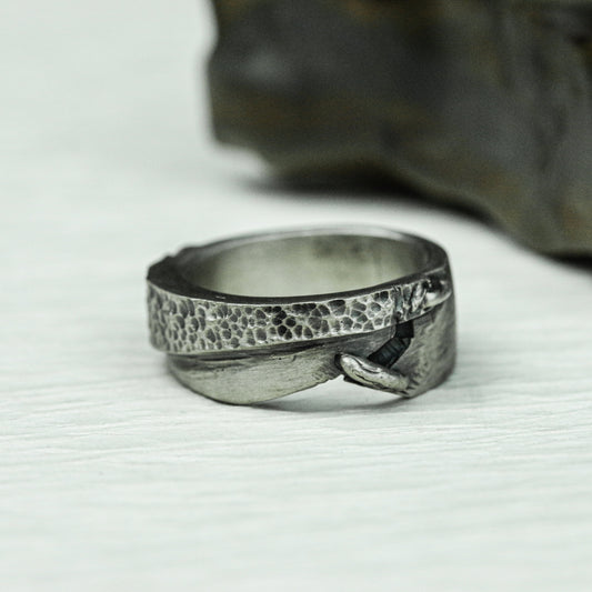 Runic Path 925 Silver Handmade Ring ¨C Engraved Ancient Symbols