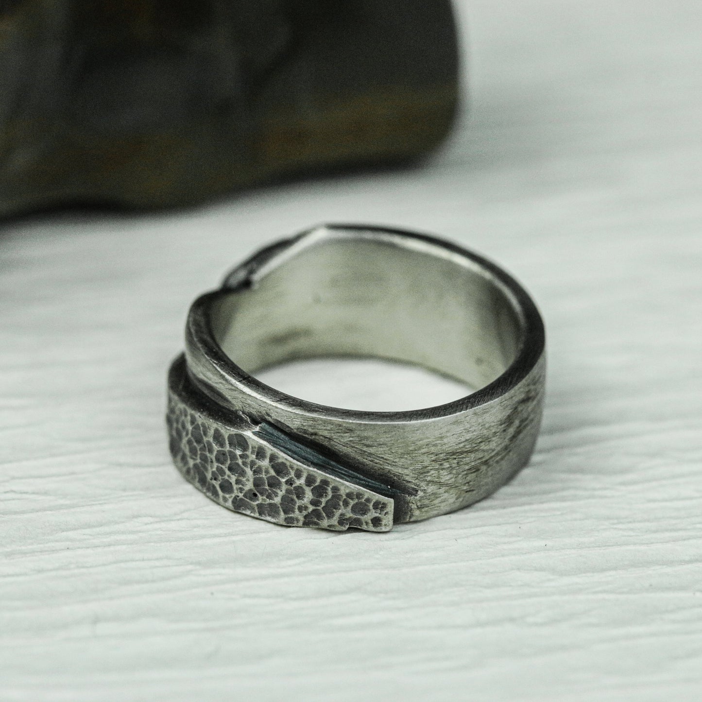 Runic Path 925 Silver Handmade Ring ¨C Engraved Ancient Symbols