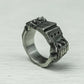 Ironclad Shield 925 Silver Handmade Ring ¨C Medieval Studded Band
