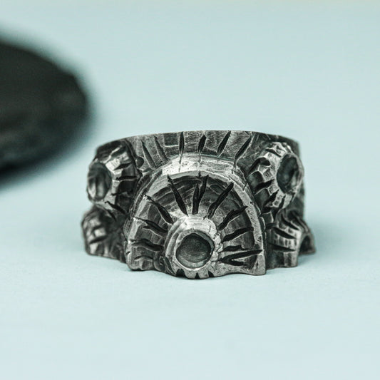 Arcane Seal 925 Silver Handmade Ring ¨C Mystic Occult Inscription