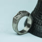 Gridlock 925 Silver Handmade Ring ¨C Industrial Metal Engraving