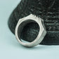 Gridlock 925 Silver Handmade Ring ¨C Industrial Metal Engraving