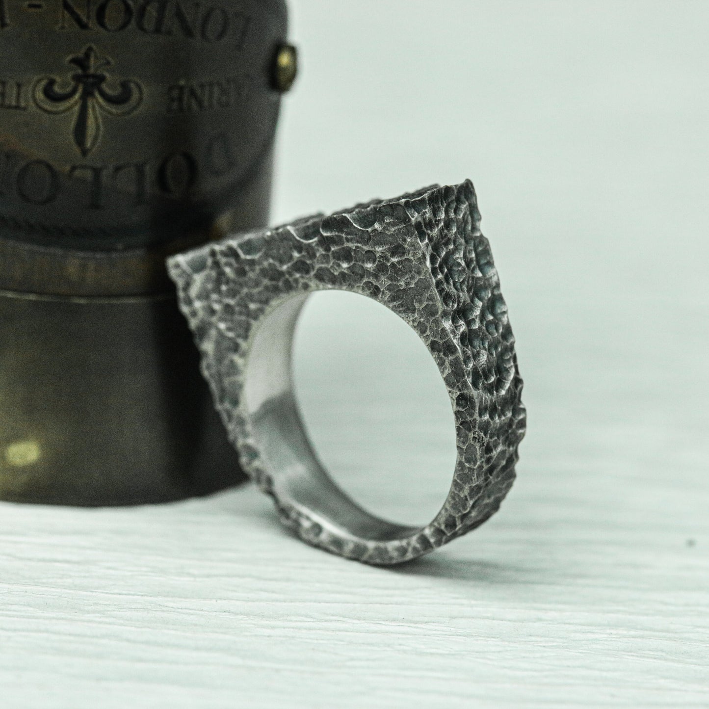 Jagged Edge 925 Silver Handmade Ring ¨C Brutalist Rough Finish