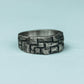 Brickwork 925 Silver Handmade Ring ¨C Industrial Engraved Band