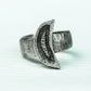 Crescent Fang 925 Silver Handmade Ring ¨C Occult Lunar Talisman