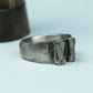 Handcrafted Silver Broken Pillar Ring Warrior Motif