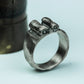Handcrafted Silver Broken Pillar Ring Warrior Motif