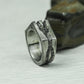 Obsidian Edge 925 Silver Handmade Ring ¨C Modern Geometric Band