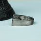 Obsidian Core 925 Silver Handmade Ring ¨C Brutalist Minimalist Band