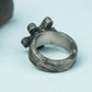 Handcrafted Silver Brutalist Cross Ring