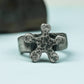Handcrafted Silver Brutalist Cross Ring