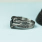 Handcrafted Owl Skull Ring 925 Silver