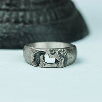 Shadow Crest 925 Silver Handmade Ring ¨C Dark Gothic Emblem