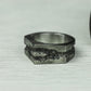 Obsidian Edge 925 Silver Handmade Ring ¨C Modern Geometric Band