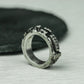 Obsidian Pillar 925 Silver Handmade Ring ¨C Geometric Gothic Statement