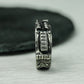 Obsidian Pillar 925 Silver Handmade Ring ¨C Geometric Gothic Statement