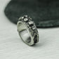 Obsidian Pillar 925 Silver Handmade Ring ¨C Geometric Gothic Statement