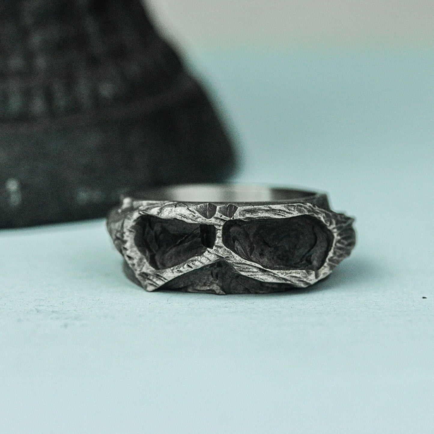 Handcrafted Silver Skull Mask Ring