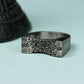 Obsidian Core 925 Silver Handmade Ring ¨C Brutalist Minimalist Band