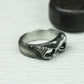 Black Crescent 925 Silver Handmade Ring ¨C Moon Phase Gothic Band
