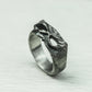 Black Crescent 925 Silver Handmade Ring ¨C Moon Phase Gothic Band