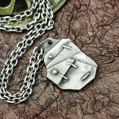 Ancient Rune Book Pendant - Handcrafted in 925 Silver