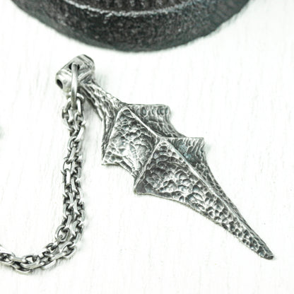 Demon Wing Dagger Pendant - Handcrafted in 925 Silver