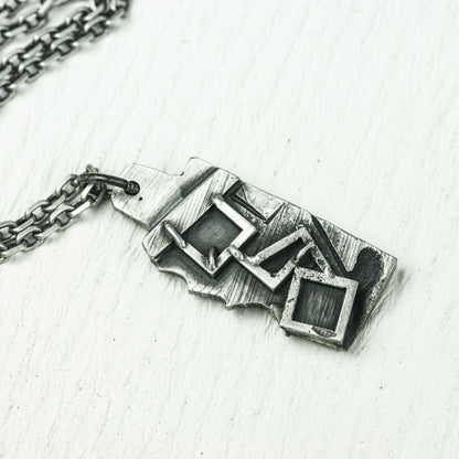 Runic Labyrinth Amulet - Artisan Crafted in 925 Silver
