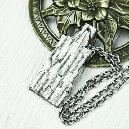 Ancient Bark Relic Pendant - 925 Silver Handcrafted