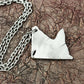 Fractured Fox Mask Pendant - 925 Silver Handcrafted