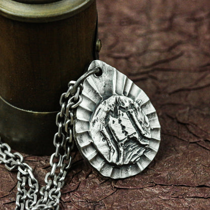 Norse Rune Warrior Shield Pendant - Handcrafted in 925 Silver