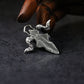 Horned Demon Pendant - 925 Silver Handmade Dark Entity