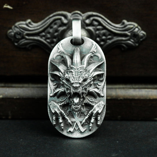 Infernal Seal Pendant ¨C 925 Sterling Silver Handmade