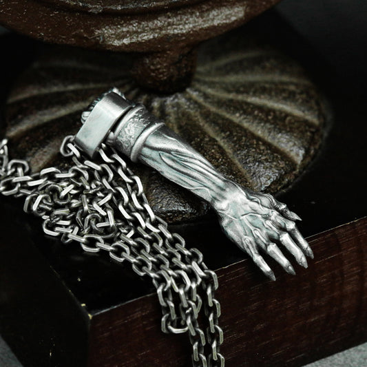 Arm Bone Pendant ¨C Handmade 925 Silver Anatomical Relic Necklace