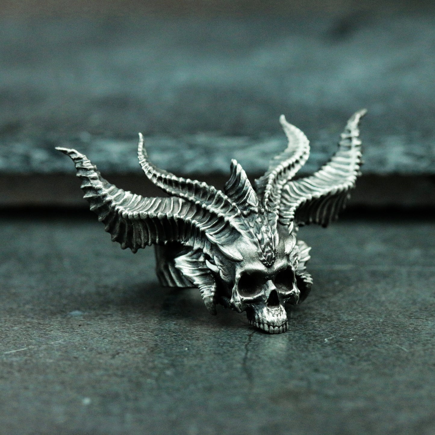 Horned Demon Ring ¨C 925 Silver Handmade
