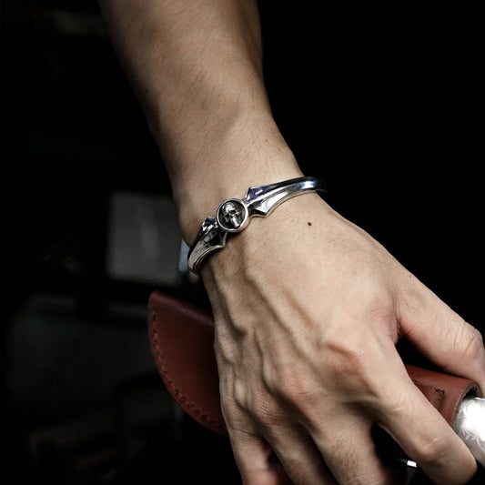 Stamp Skull Bracelet - 925 Silver Handmade