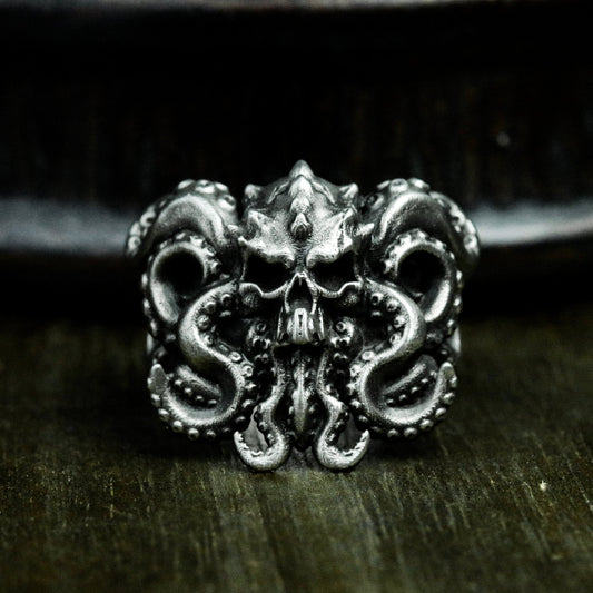 Octopus Tentacle Ring with Twisting Design ¨C 925 Sterling Silver Handmade