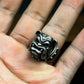 Bulldog Ring with Spiked Collar Detail - 925 Sterling Silver Handmade