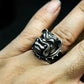 Bulldog Ring with Spiked Collar Detail - 925 Sterling Silver Handmade