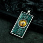 Dragon Eye Pendant with Textured Rectangular Frame ¨C 925 Sterling Silver Handmade