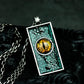 Dragon Eye Pendant with Textured Rectangular Frame ¨C 925 Sterling Silver Handmade