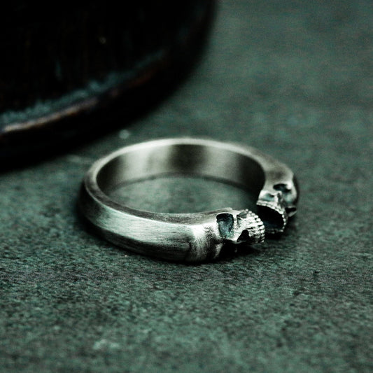 Adjustable Skull Ring - 925 Silver Handmade