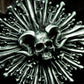 Radiant Skull Pendant with Spiked Halo ¨C 925 Sterling Silver Handmade