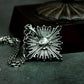 Radiant Skull Pendant with Spiked Halo ¨C 925 Sterling Silver Handmade