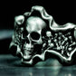 Skull Crest Ring with Gothic Frame ¨C 925 Sterling Silver Handmade