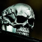 Cracked Skull Rose Ring ¨C Handmade 925 Silver Gothic Bone Band
