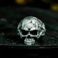Cracked Skull Rose Ring ¨C Handmade 925 Silver Gothic Bone Band