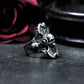 Skull Shield Ring with Gothic Armor Design - 925 Sterling Silver Handmade